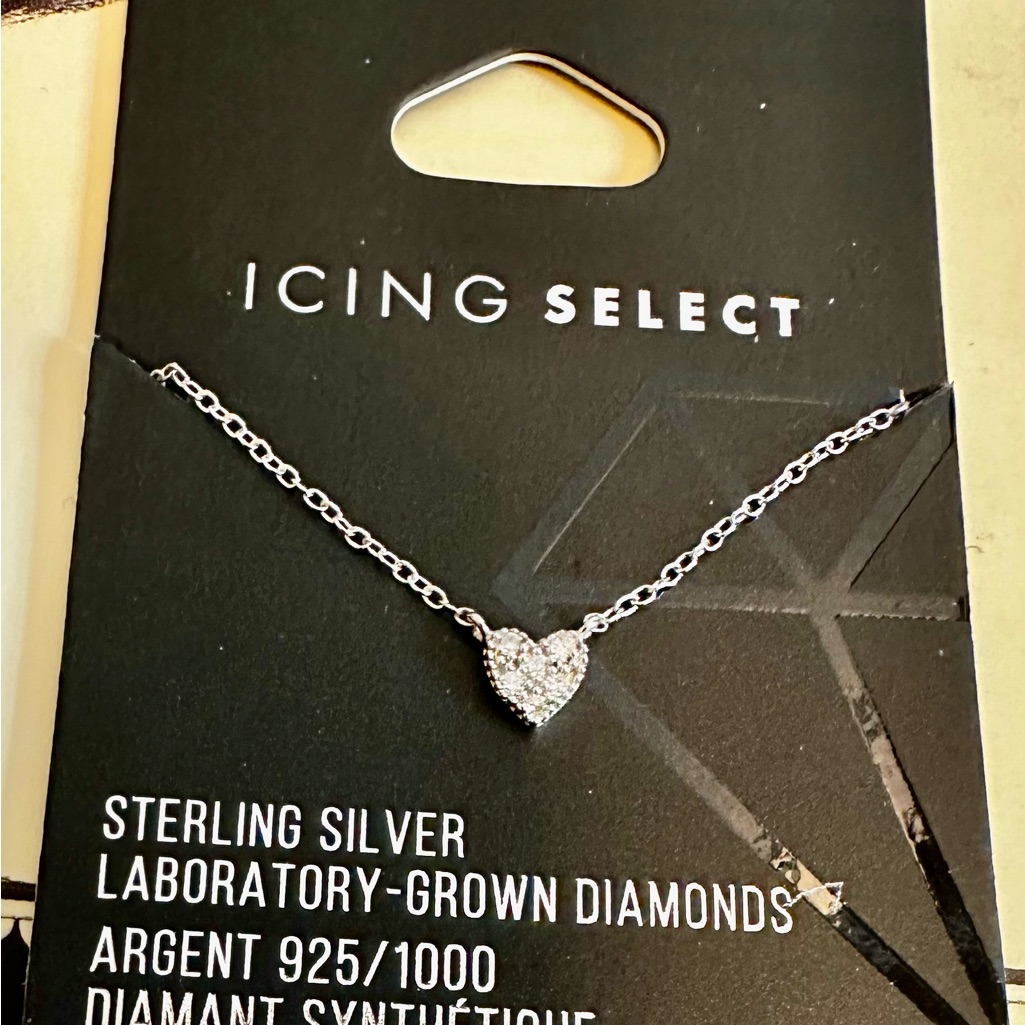Sterling Silver Heart Necklace Laboratory- Grown Diamonds 8$